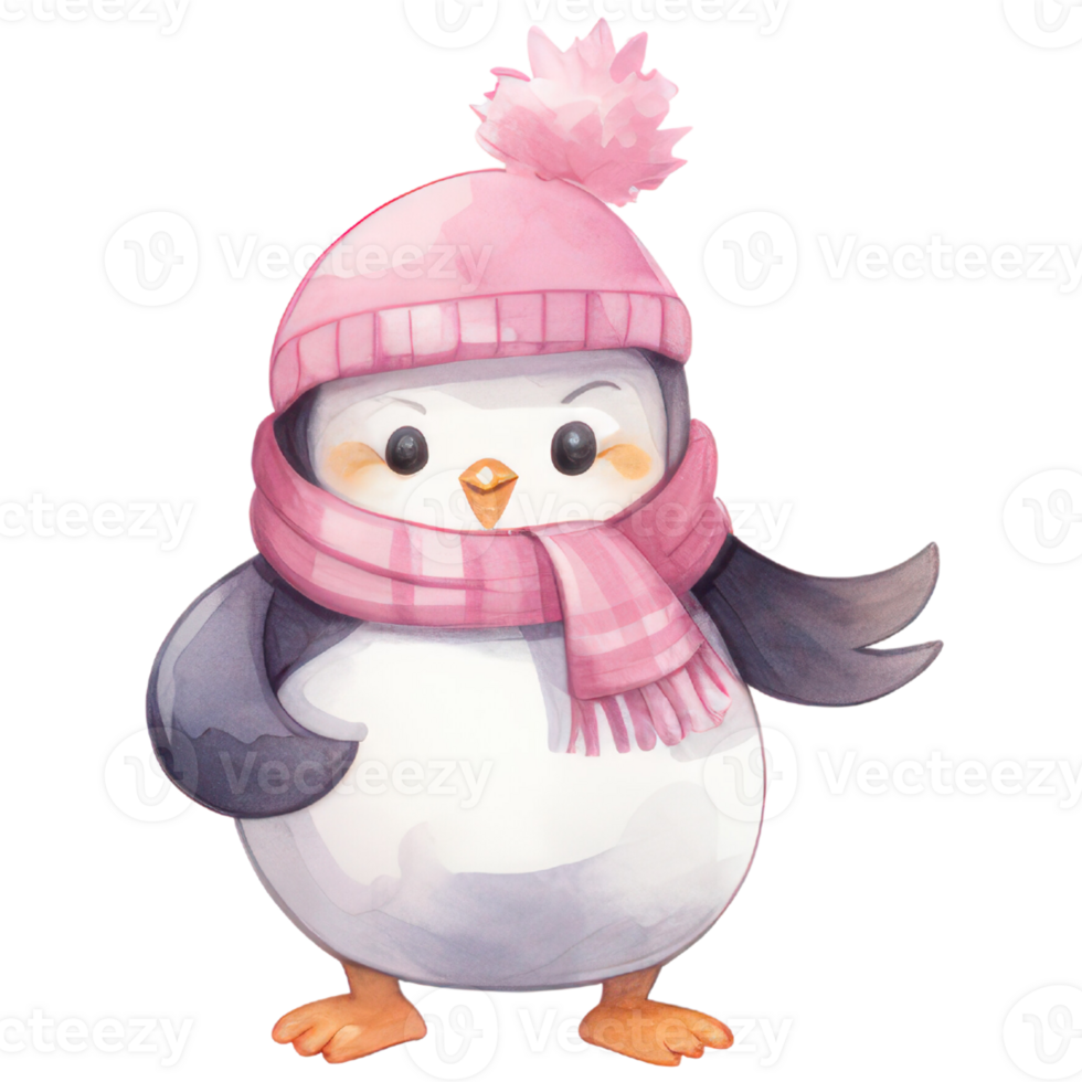 Watercolor Cute Penquin png