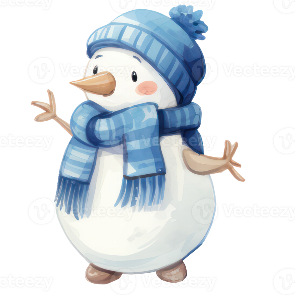 Watercolor Cute Snowman png
