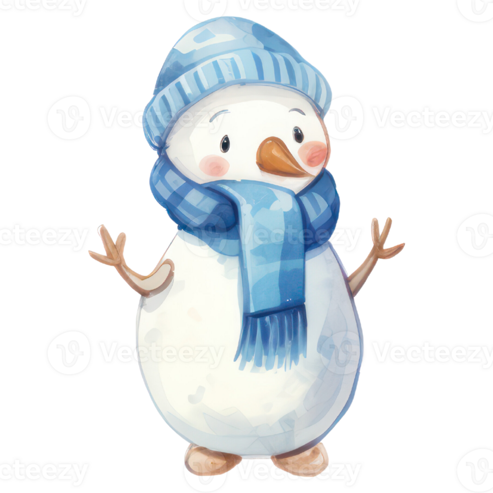 Watercolor Cute Snowman png
