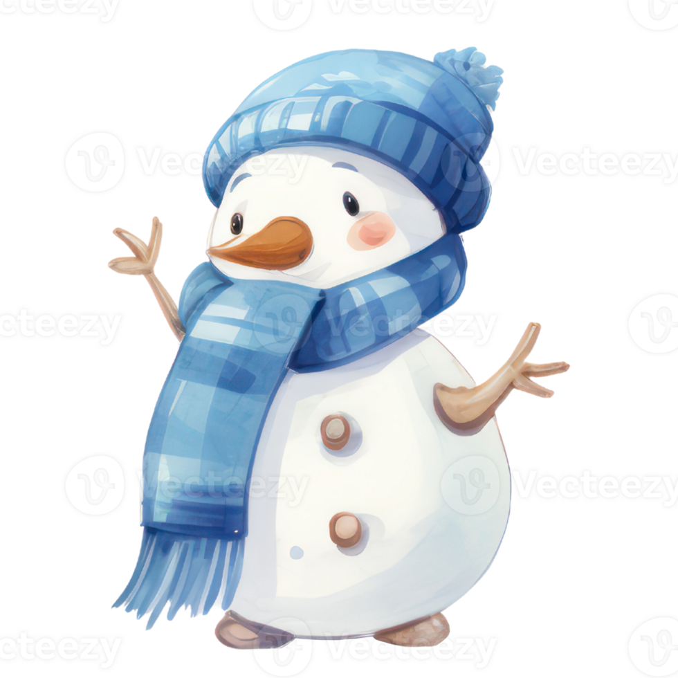 Watercolor Cute Snowman png