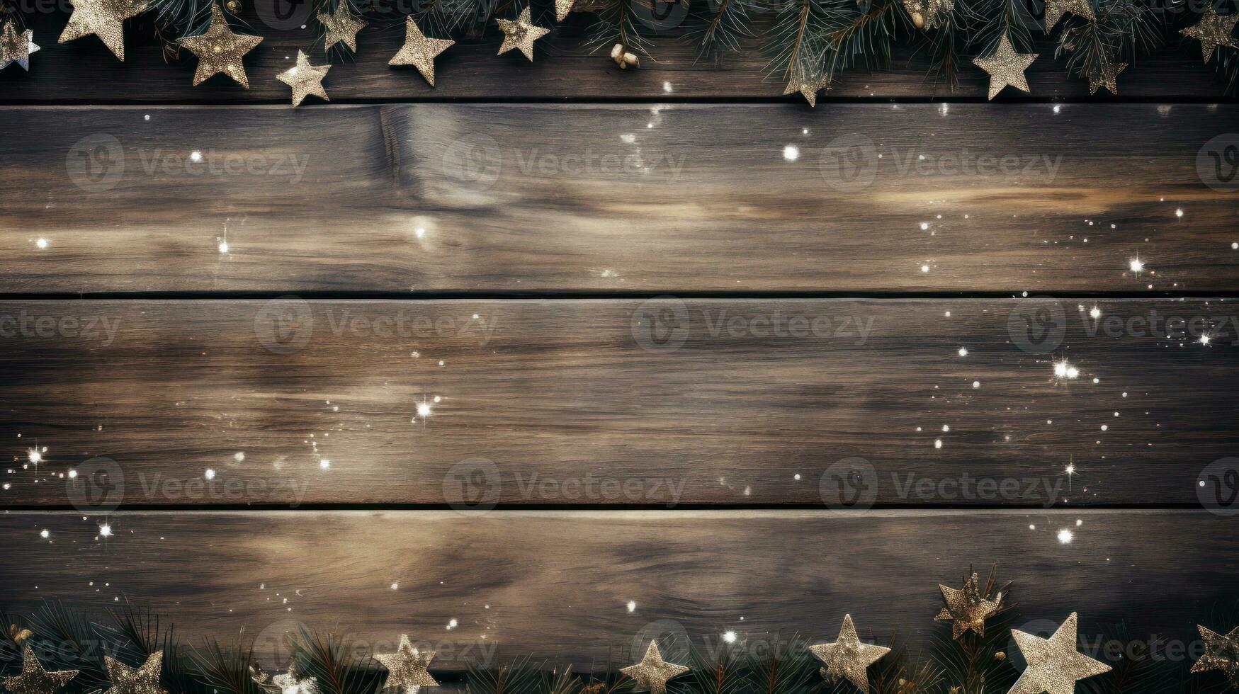 Christmas background with wooden planks AI Generated photo