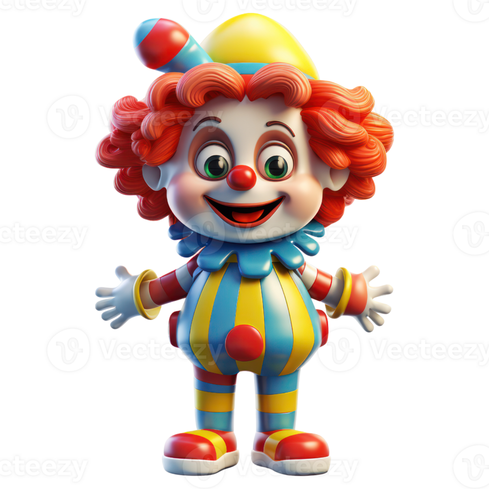 3D Clown AI Generated png