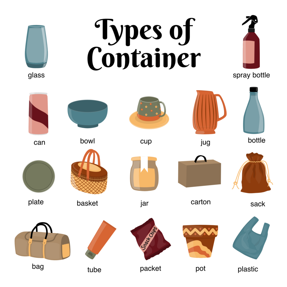 Set collection of containers png