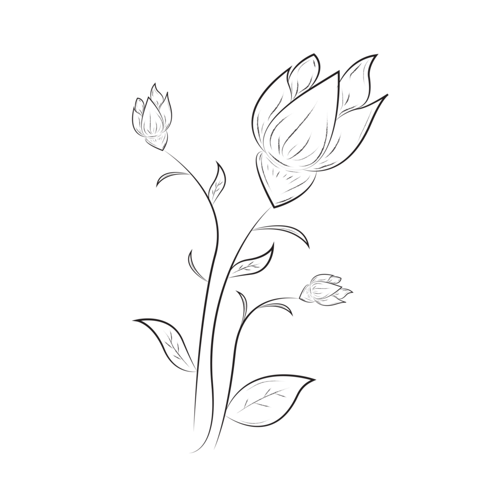 black-and-white-floral-clipart-png-image-26793703-png