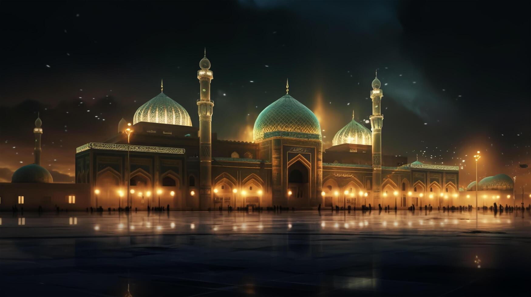 Mosque, Eid Mubarak, Eid-ull-fitr night, Eid-ul Adha night, Ashura night view photo