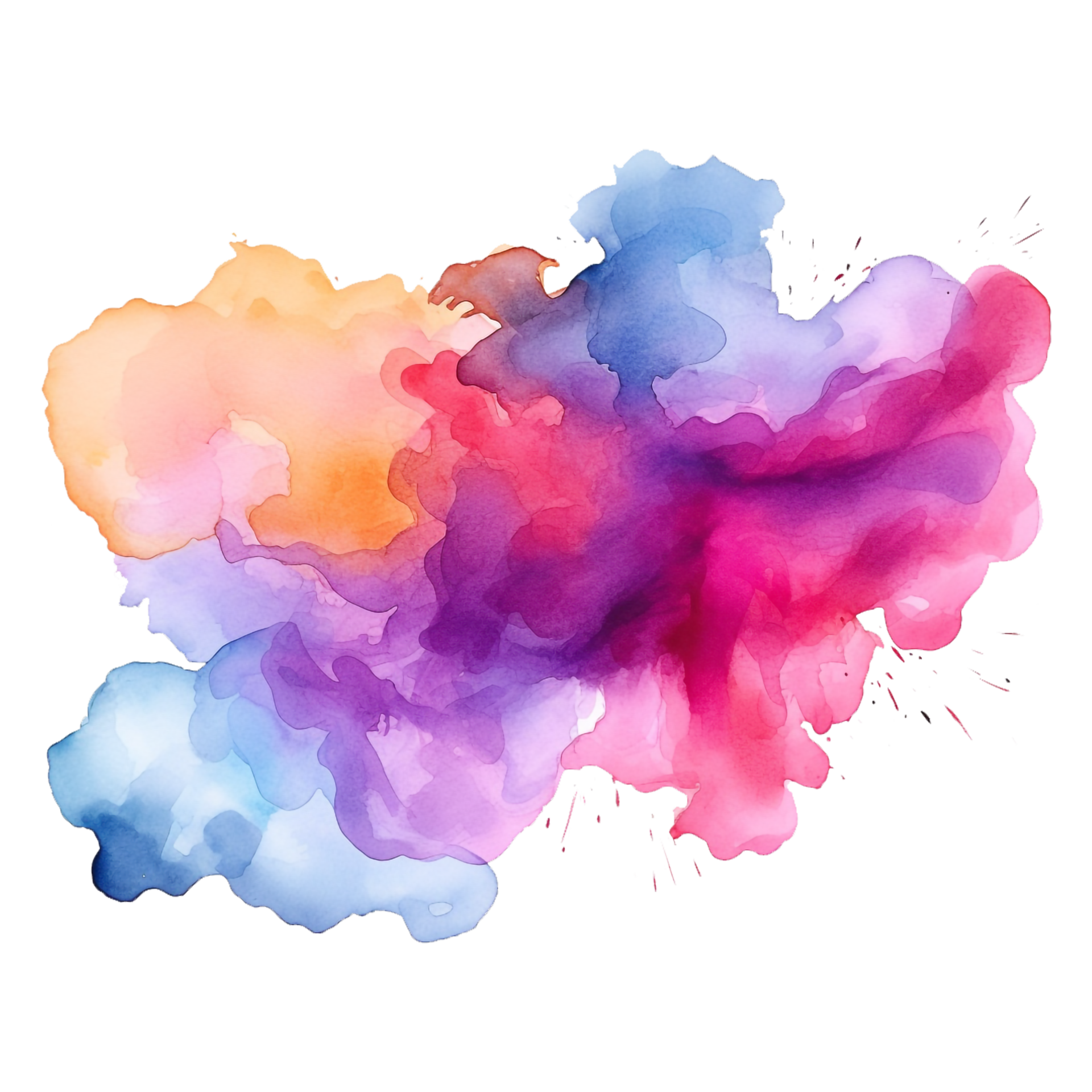 colorful watercolor splashes on a transparent background 26793985 PNG