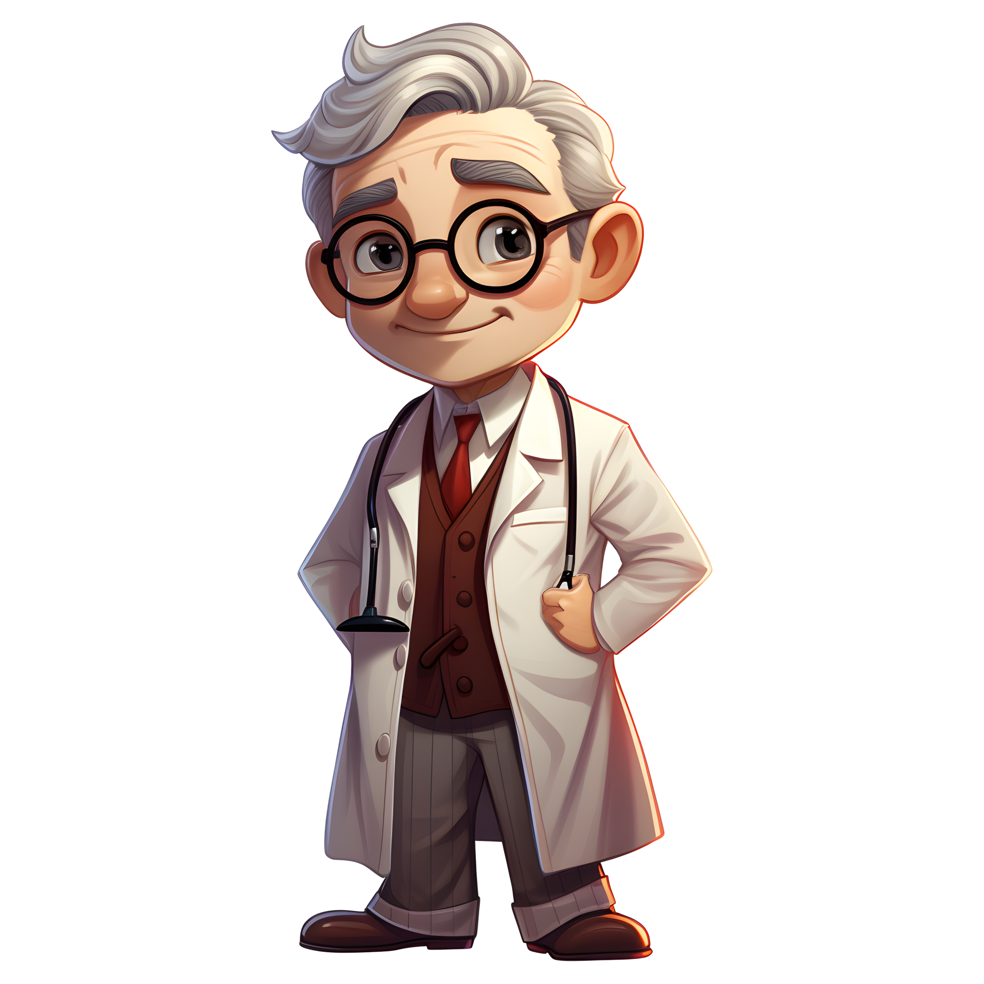 3D Cartoon doctor character on transparent background 26794006 PNG