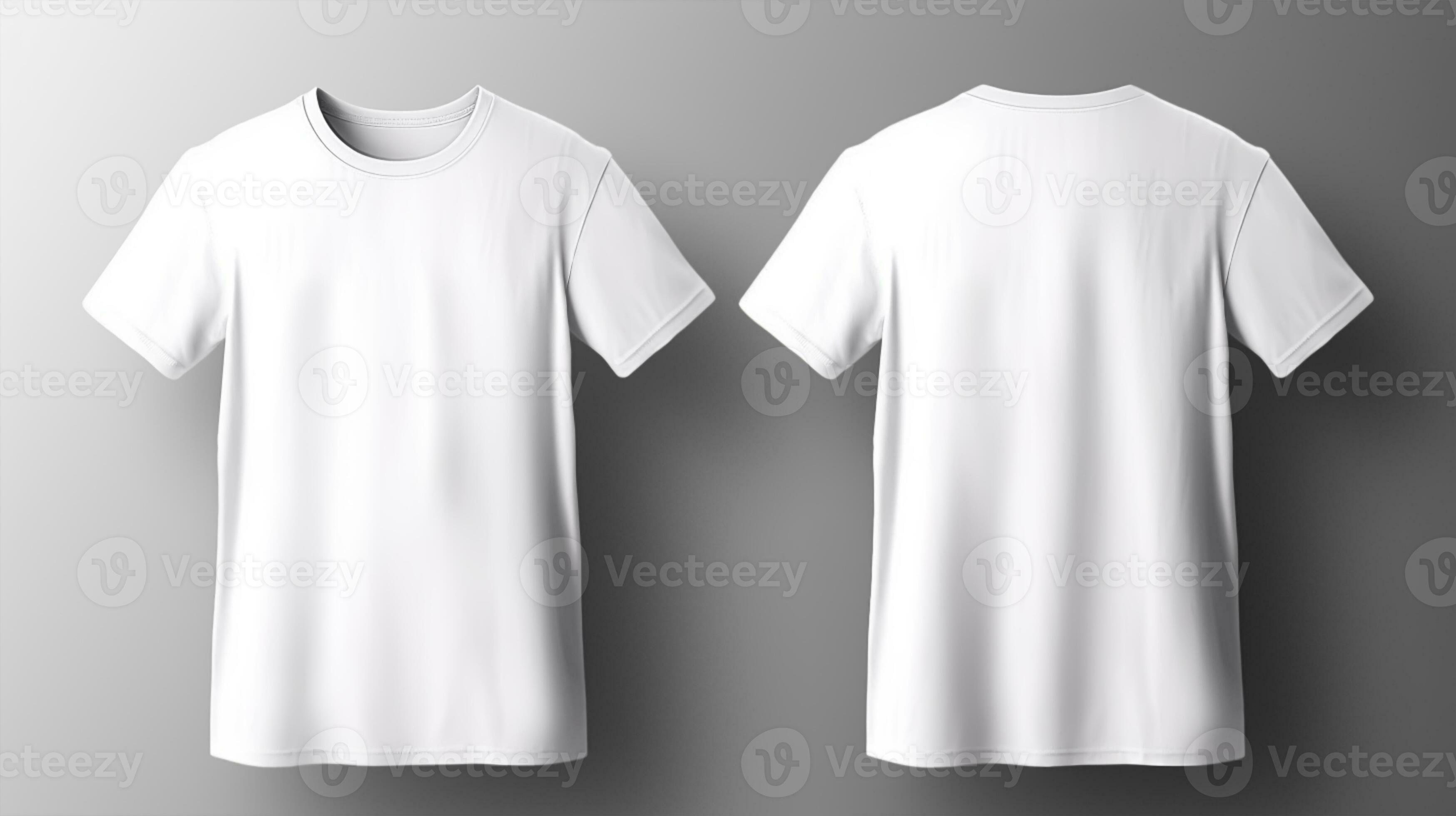 Blank white t-shirt mockup, front and back view 26794484 Stock Photo at ...