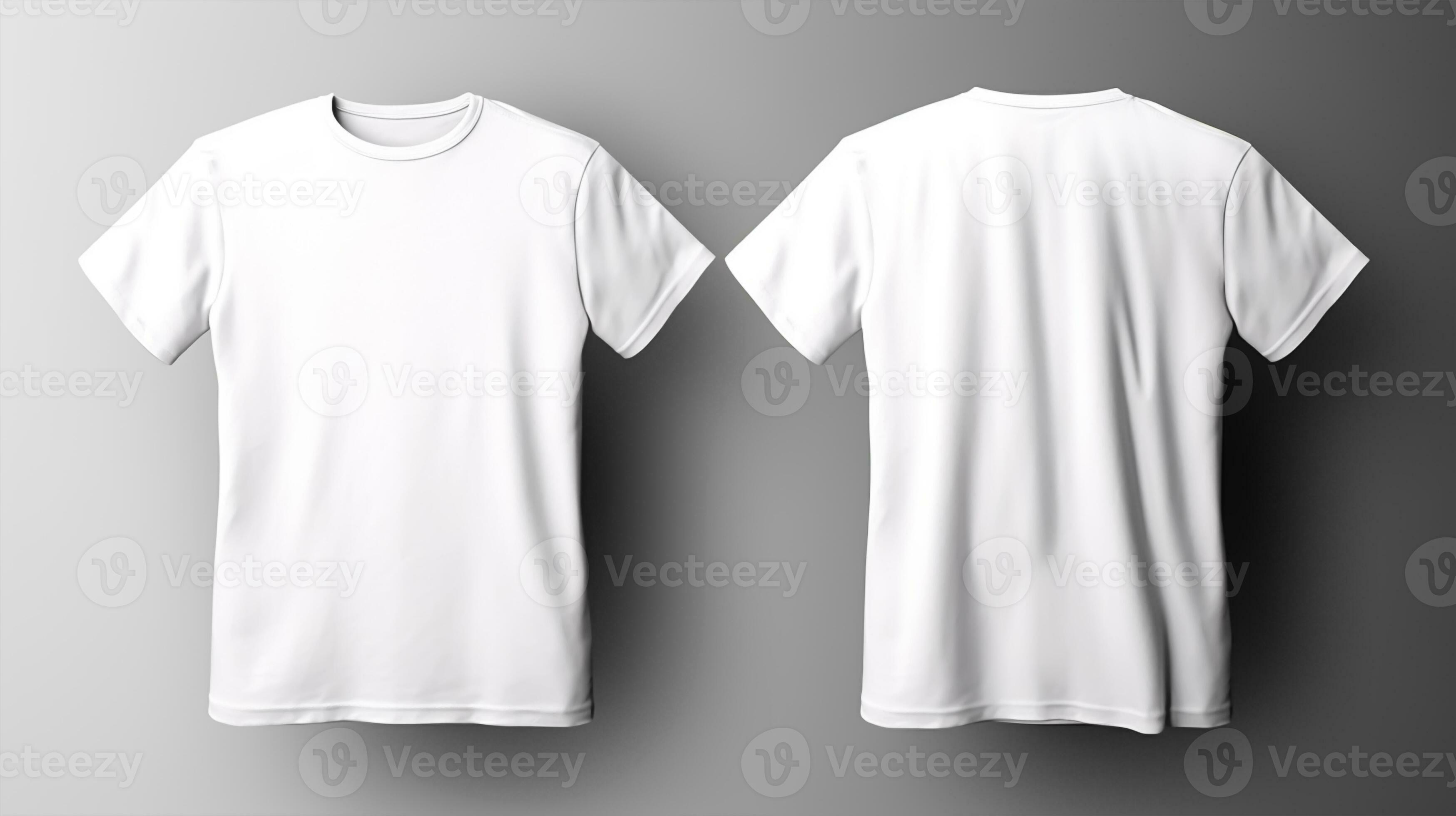 Blank white t-shirt mockup, front and back view 26794485 Stock Photo at ...