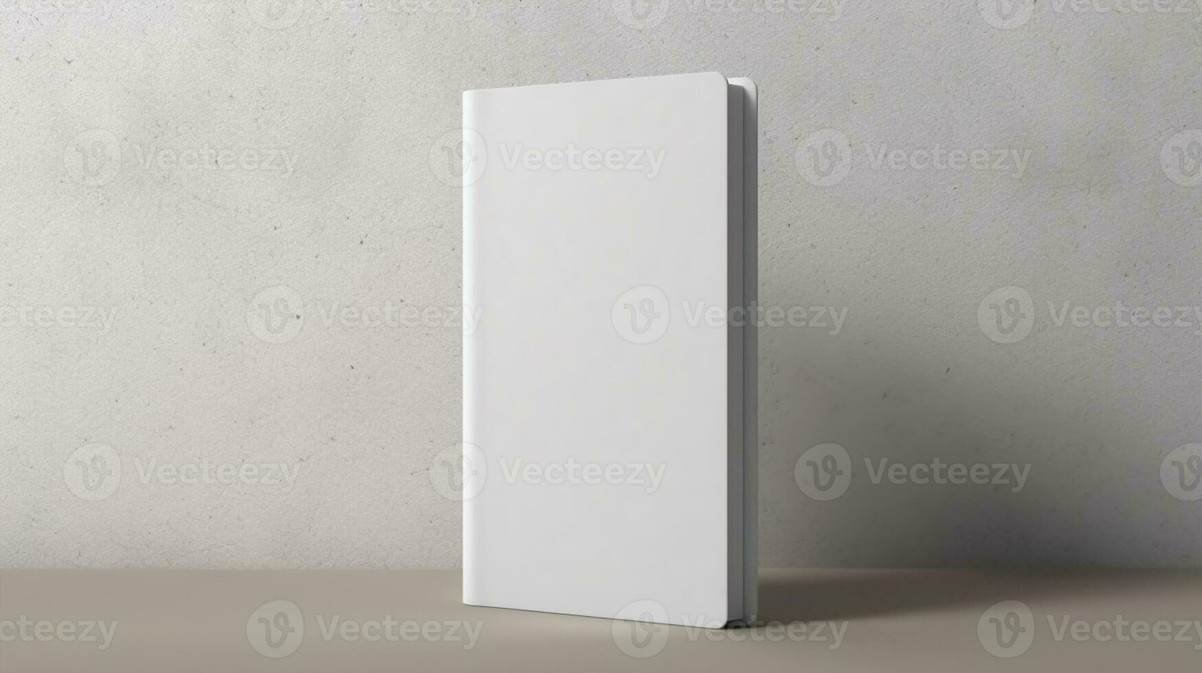 blanco blanco libro cubrir Bosquejo en pie en mesa foto