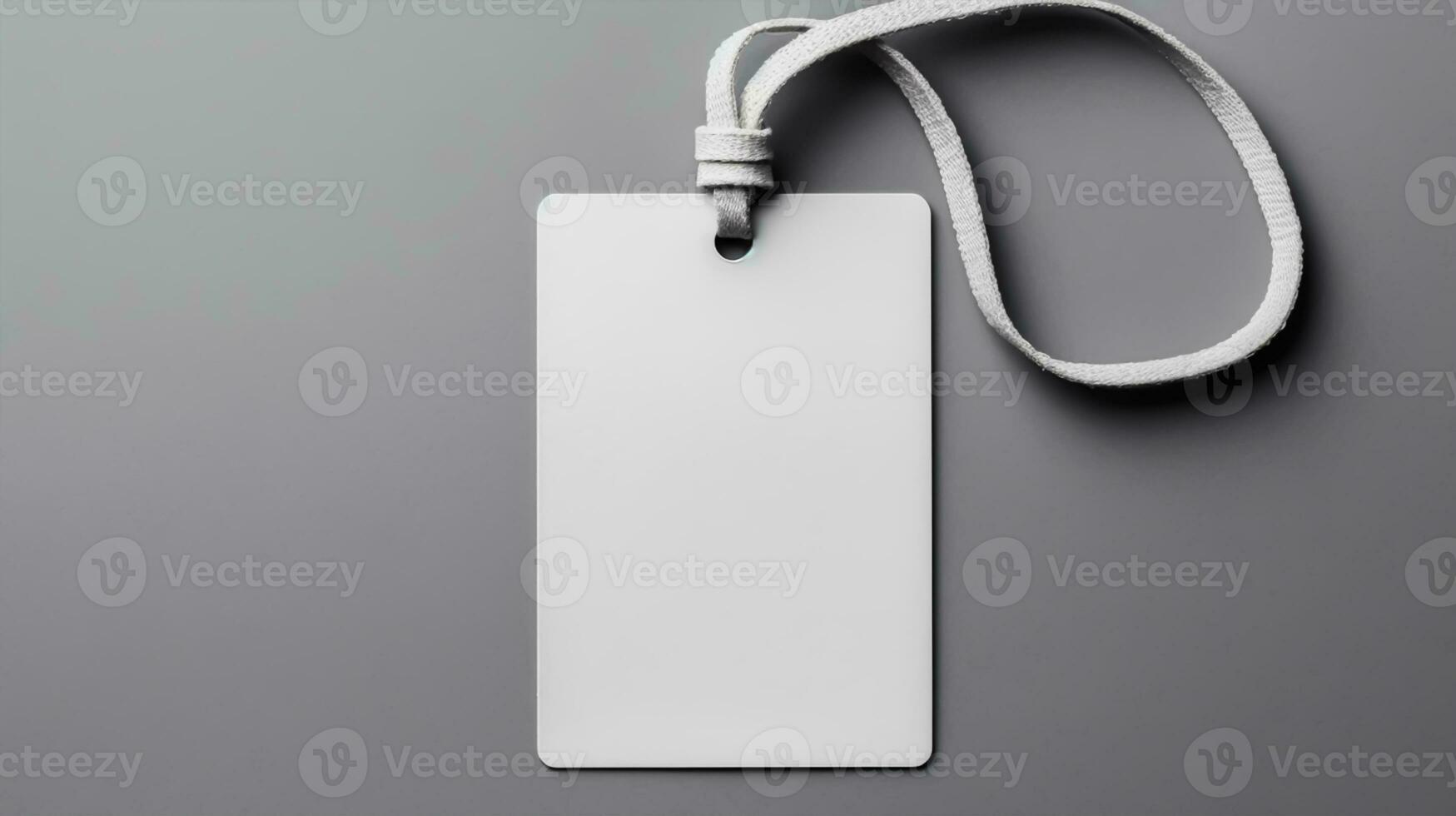 Blank price tag on grey background photo