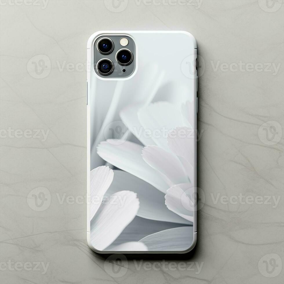 Smart phone mockup, back view of smart phone photo