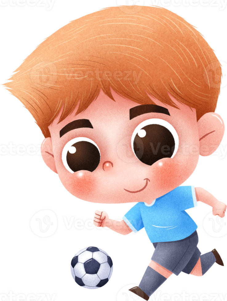 vektor illustration av tecknad serie fotboll spelare. tecknad serie fotboll barn png