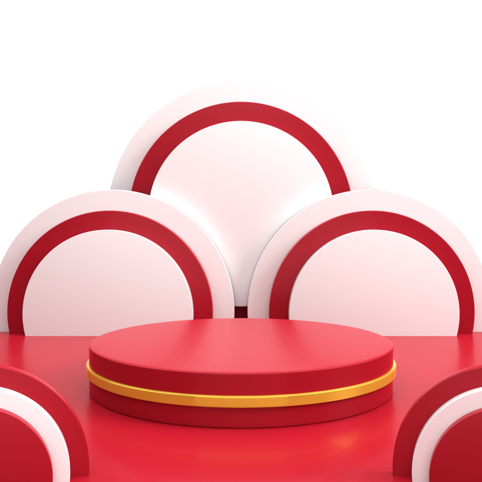 Red and White 3D Podium for Indonesian Independence Day Sale png
