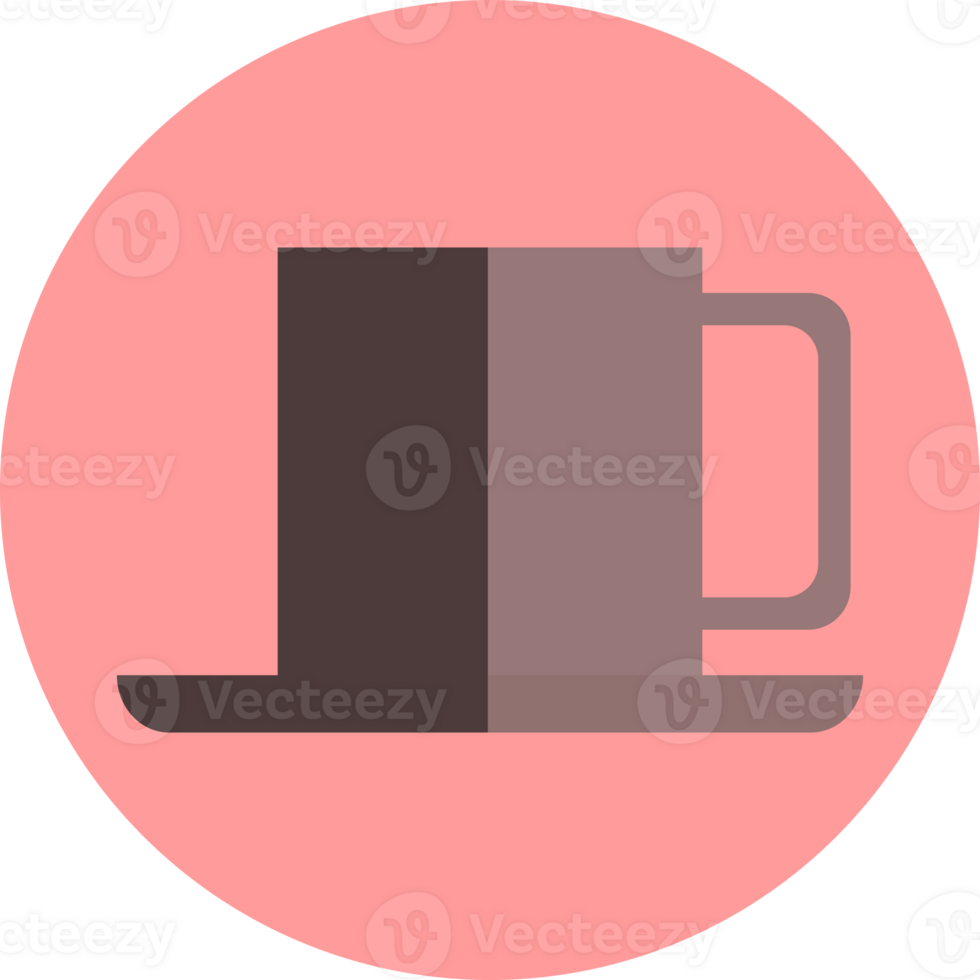Coffee cup on pink color flat icon, element, png