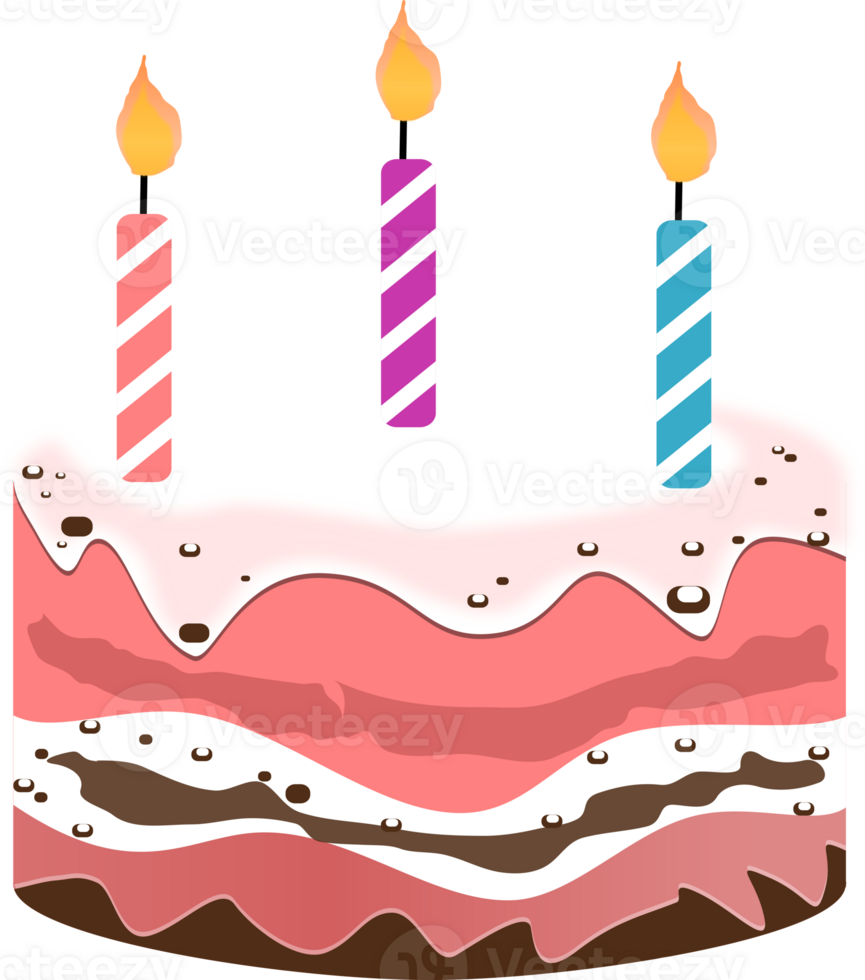 Cute cake for birthday pink colorful, png, element, icon png