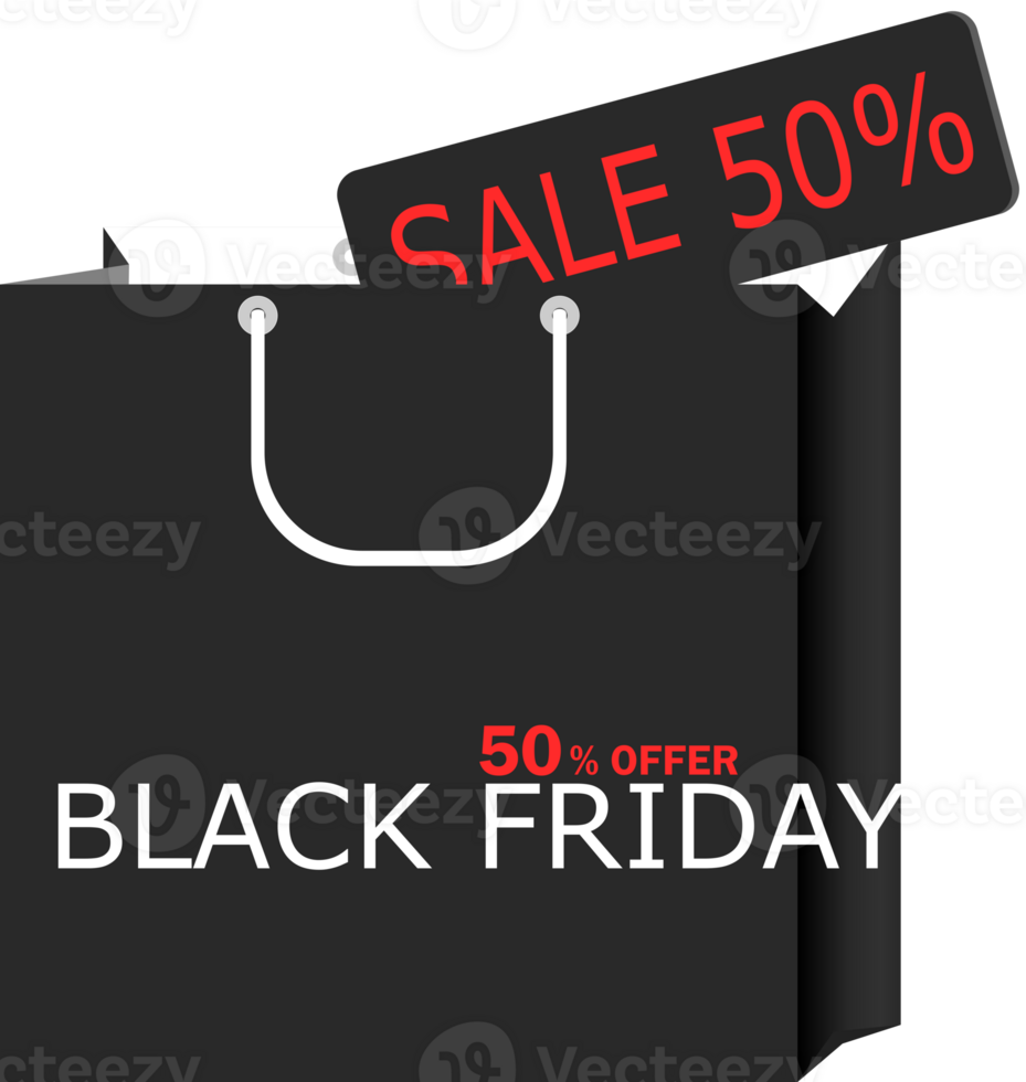 Black Friday Black paper banner for promotion, element, png, icon png