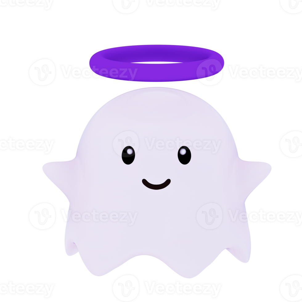 3d character Cute ghost halloween illustration png pro