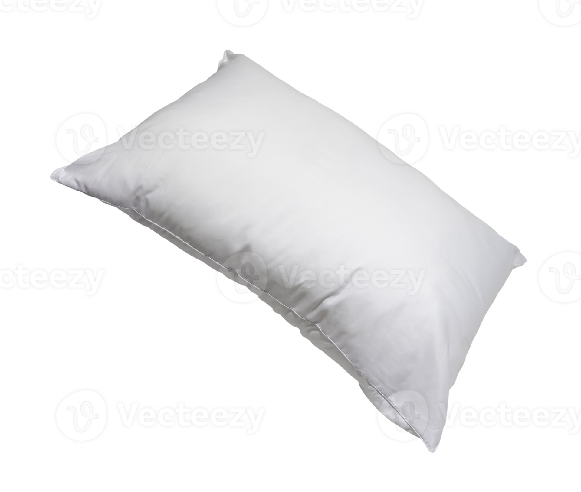 White pillow in hotel or resort room isolated with clipping path in png