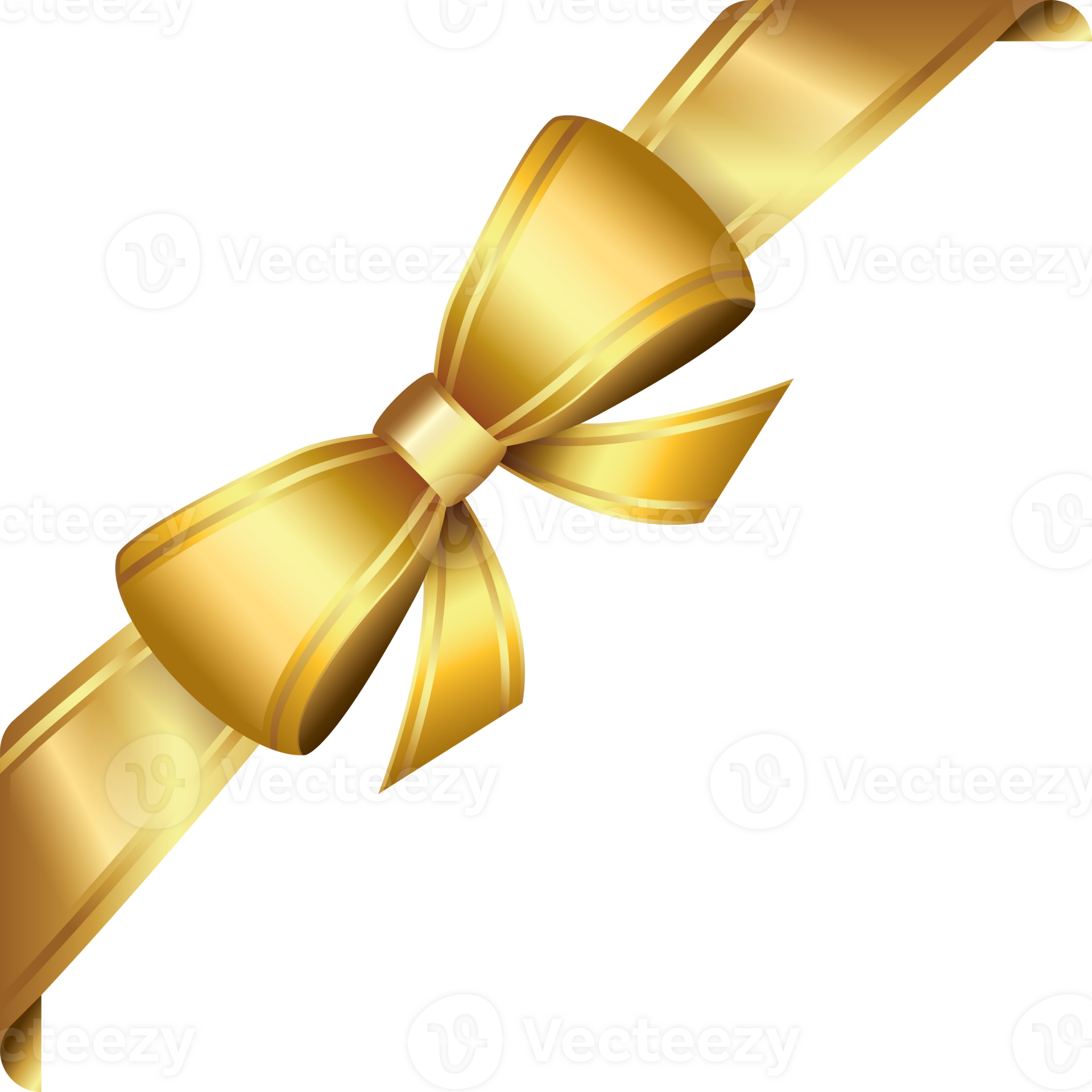 gold corner ribbon 26795273 PNG