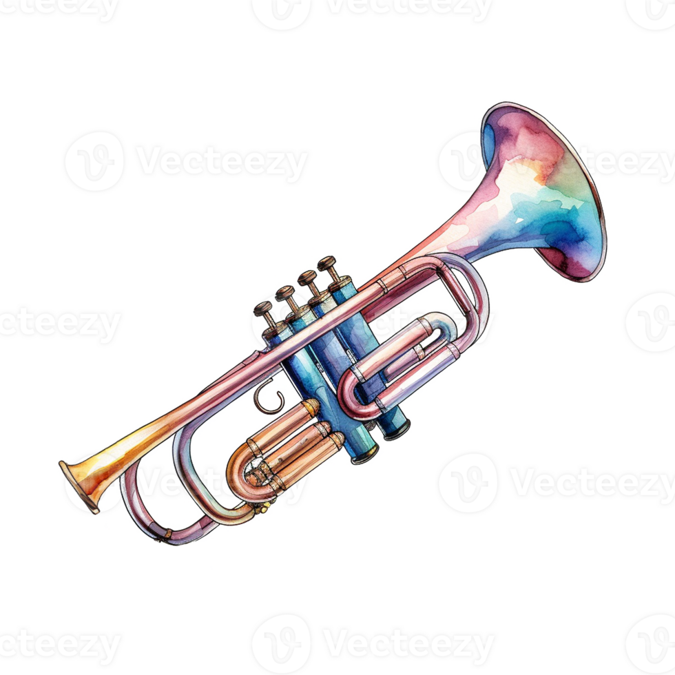 Watercolor of Musical Instruments png
