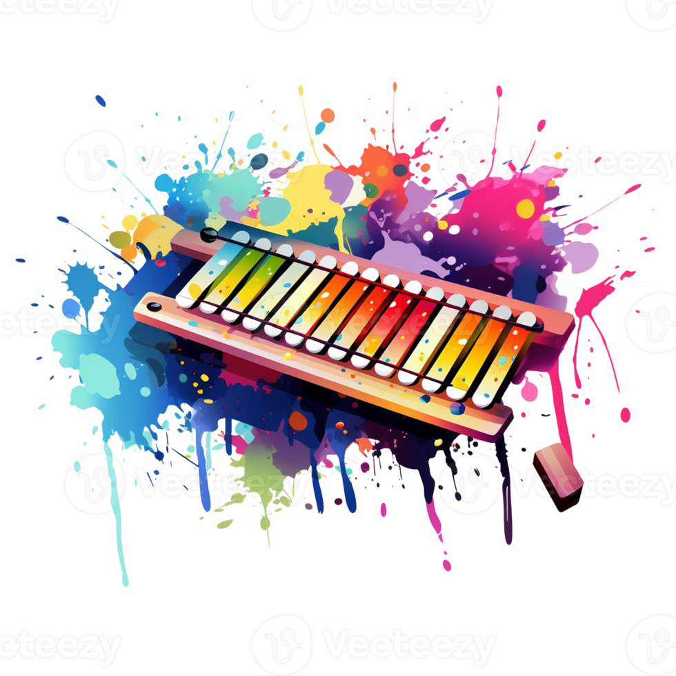 Abstract Illustration of Musical Instruments png