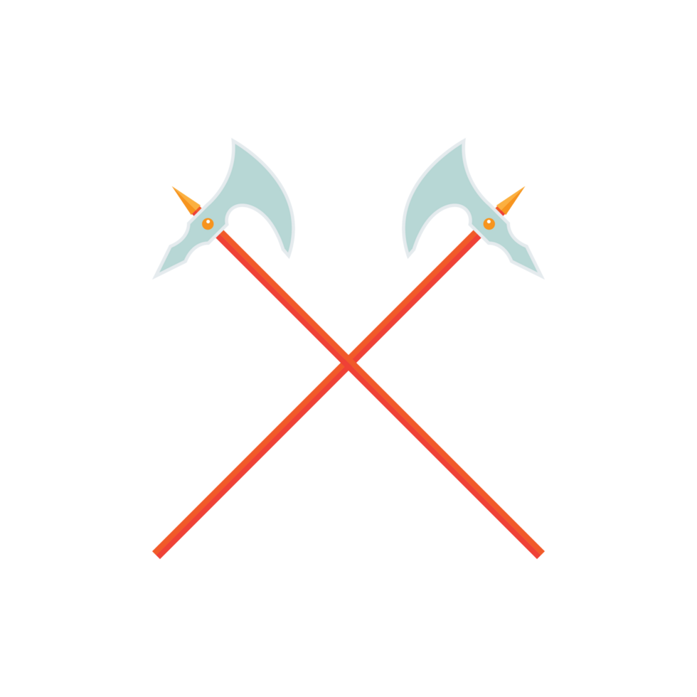 Cartoon game sword on transparent background. Crossed Knight Sword Ancient Weapon Cartoon Design png