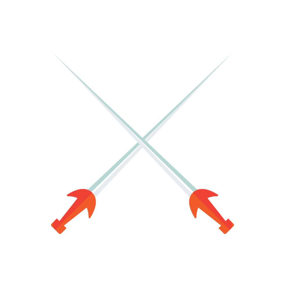 Cartoon game sword on transparent background. Crossed Knight Sword Ancient Weapon Cartoon Design png