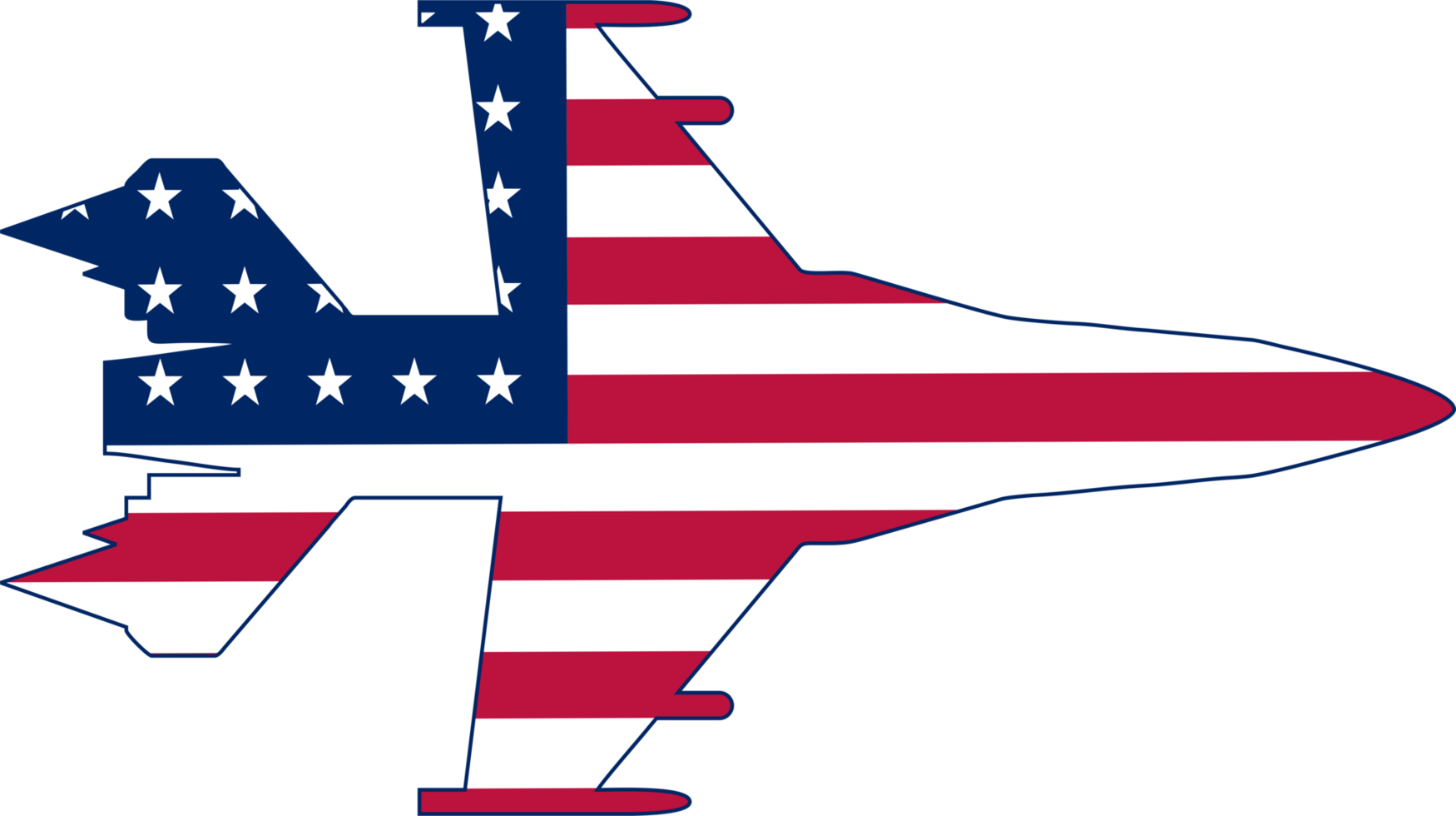 Fighter jet with American flag icon design transparent background png