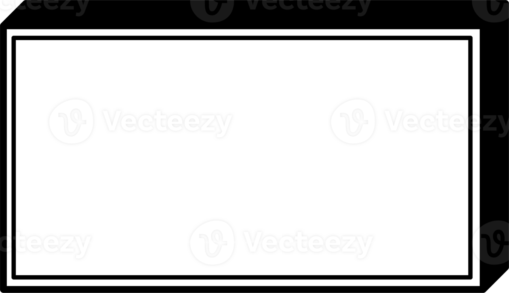 Rectangular aesthetic sticker template png