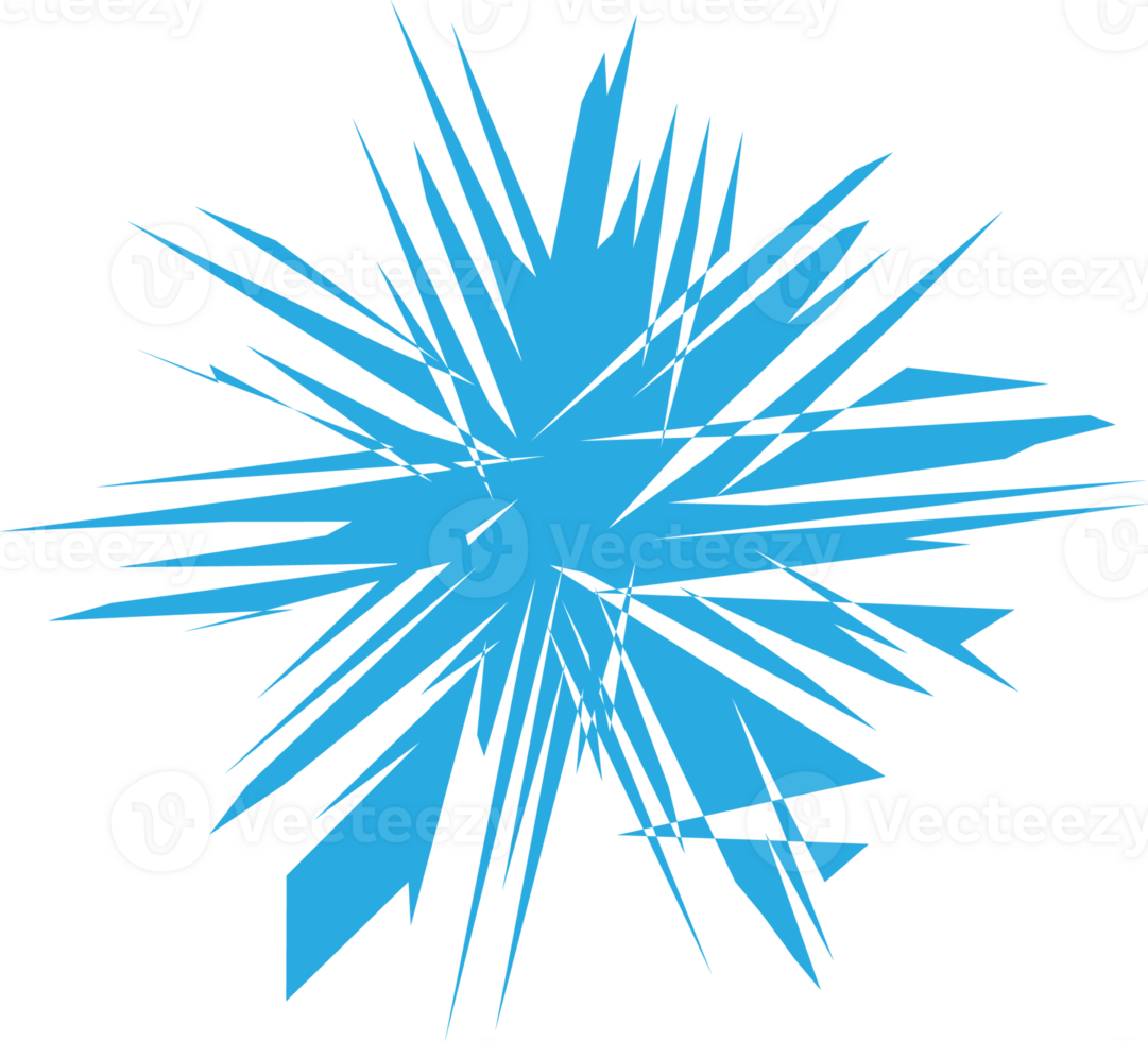 blue broken figure icon with shards png