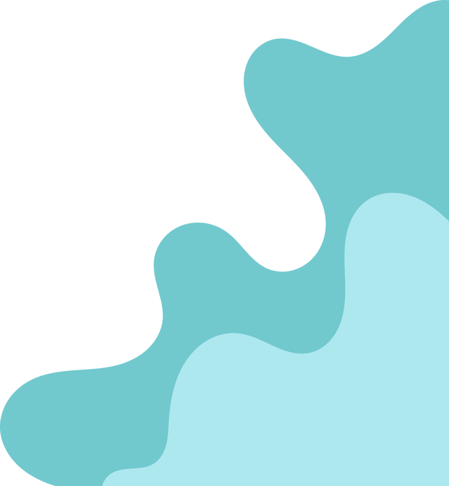 teal wavy corner. fluid corner illustration suitable for background, layout, banner. free png