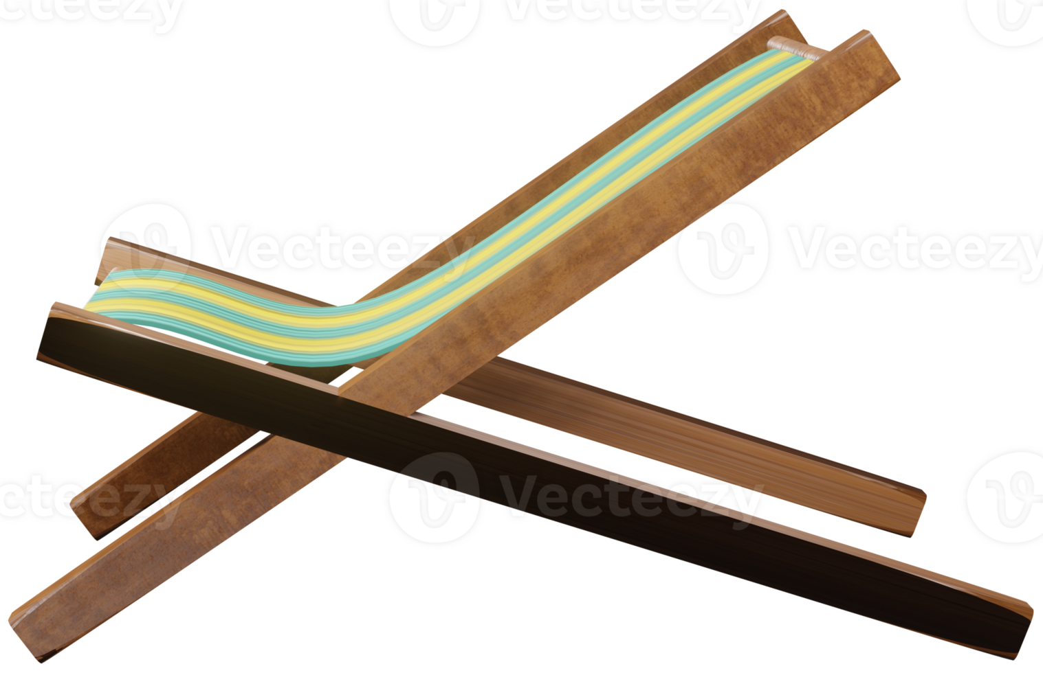 3d Modell- von ein hölzern Deck Stuhl Spielzeug auf ein transparent Hintergrund png