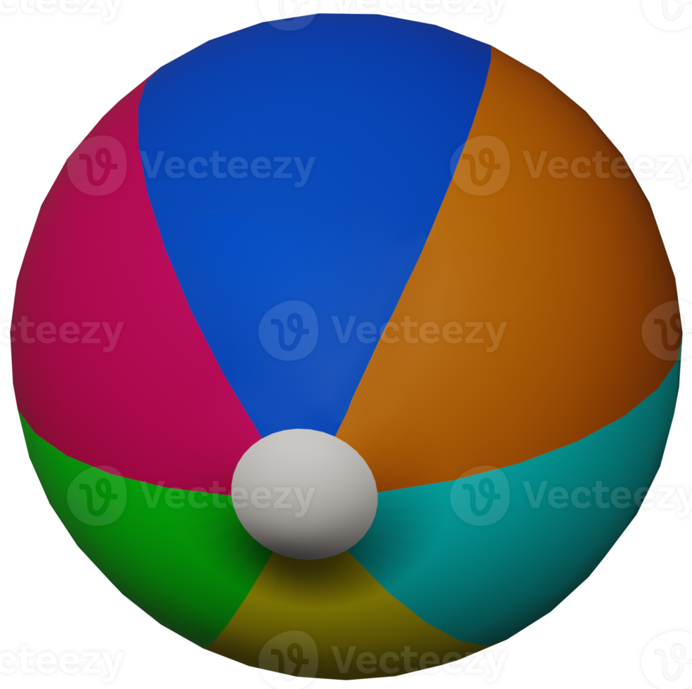 3d illustration framställa leksak luft strand uppblåsbar Flerfärgad boll på transparent bakgrund png