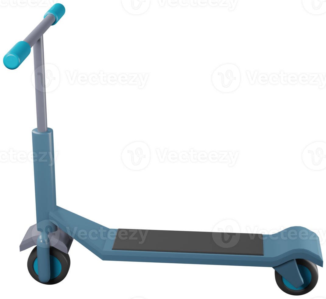 3d illustratie geven blauw scooter kinderen model- Aan wielen Aan transparant achtergrond png