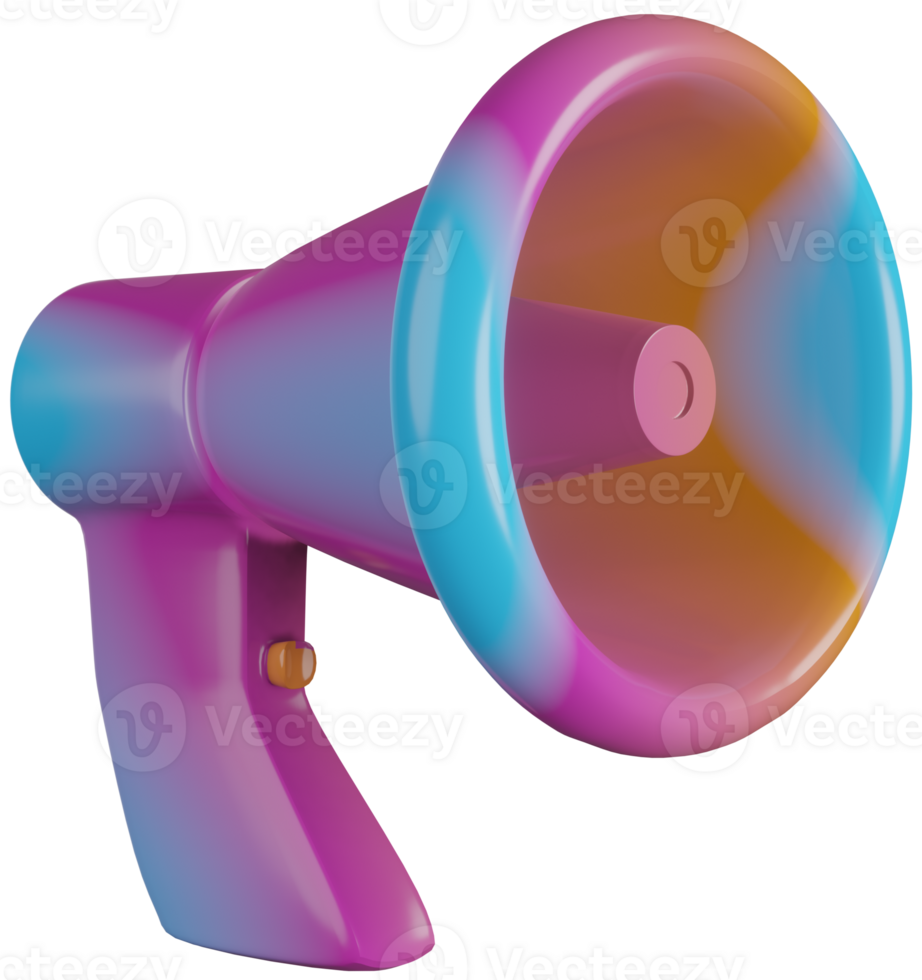 3D Illustration Render Loudspeaker Toy Multicolored Plastic On Transparent Background png