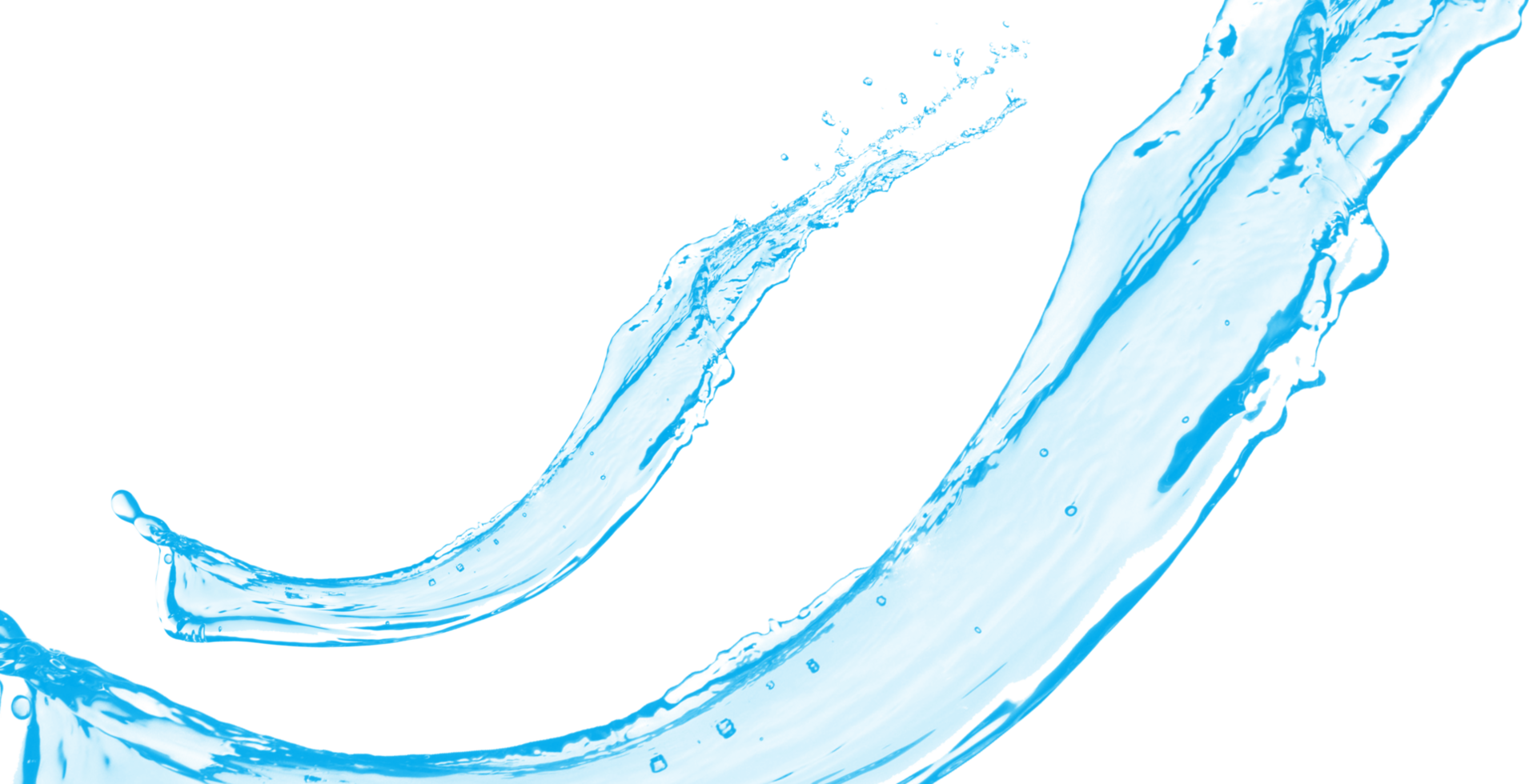 A realistic splash water effect isolated on transparent background