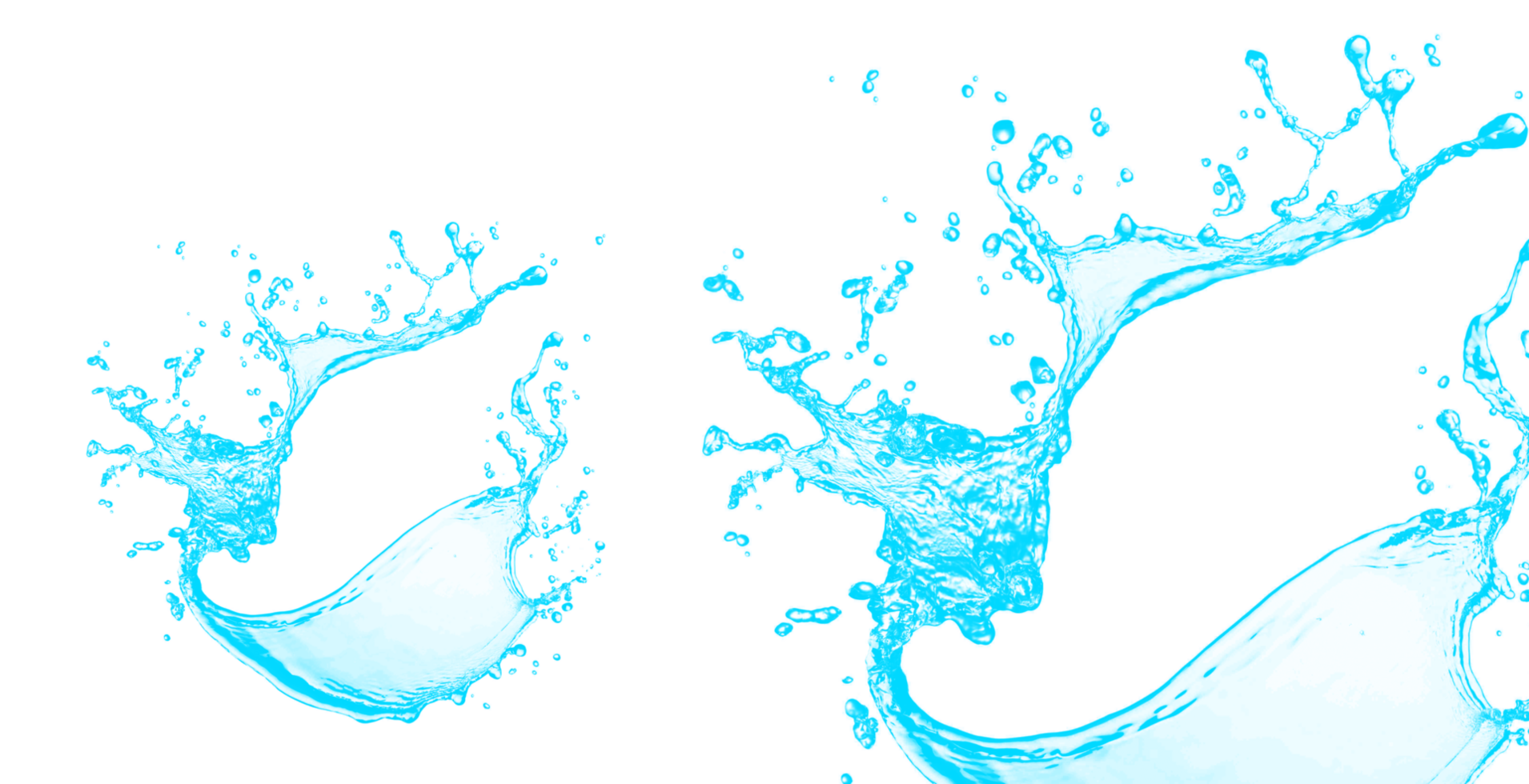 A realistic splash water effect isolated on transparent background