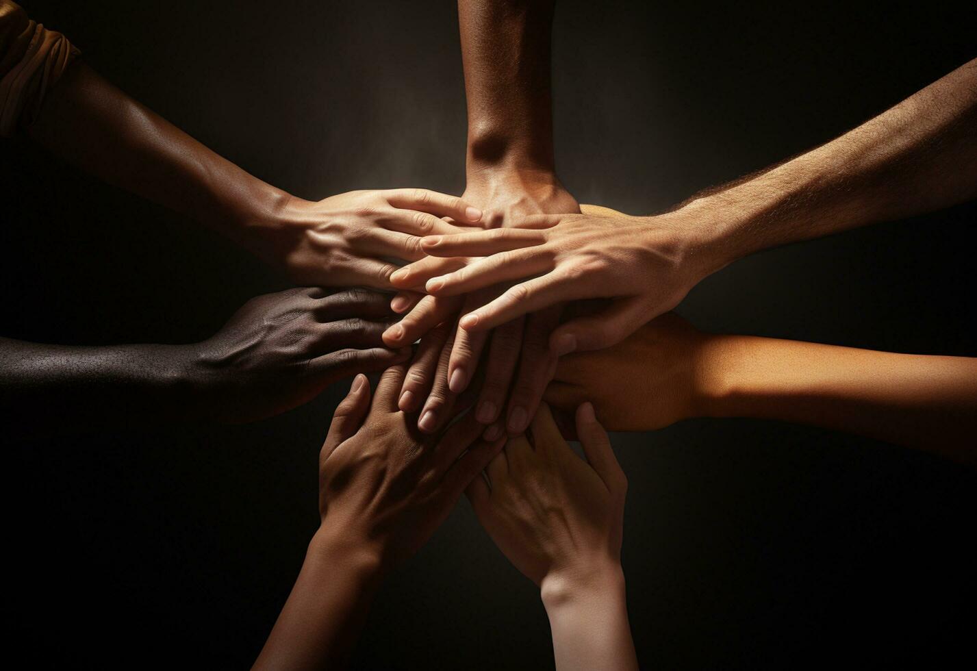 Solidarity unite people hands together community teamwork realistic image, ultra hd photo