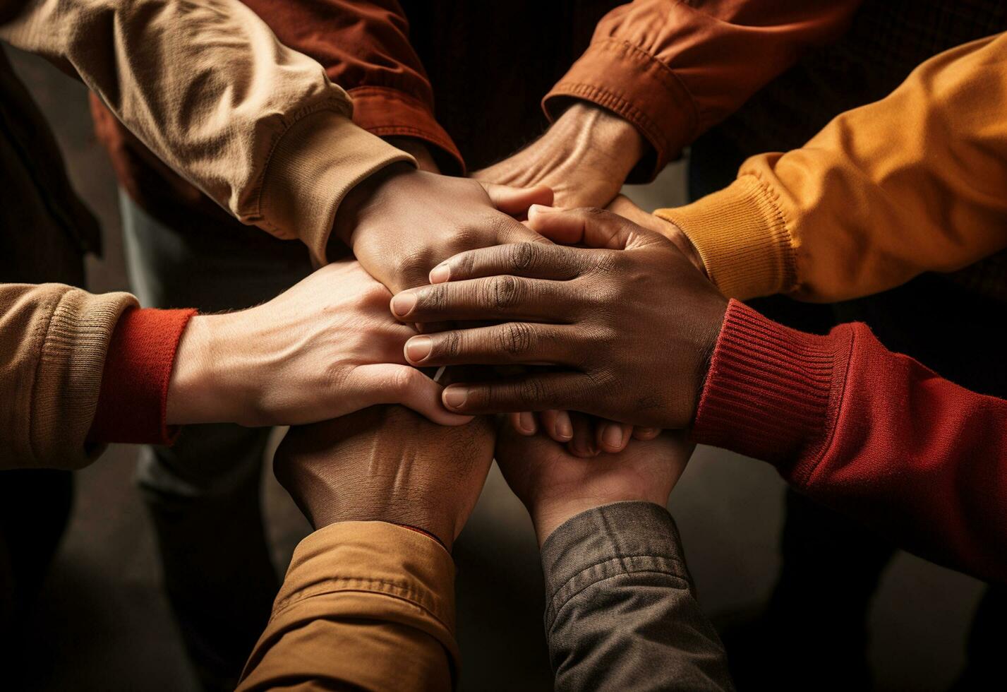 Solidarity unite people hands together community teamwork realistic image, ultra hd photo