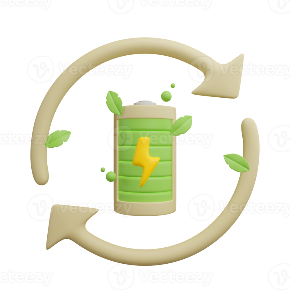 rinnovabile energia ricaricabile batteria 3d verde energia icona png
