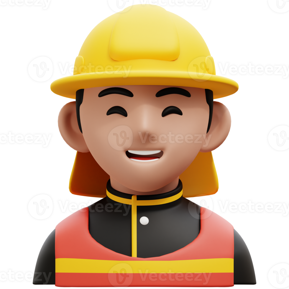 Fire Fighter 3D Profession Avatars Illustrations png