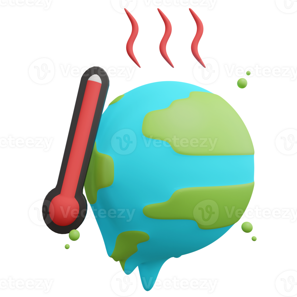 Global warming 3d green energy icon png