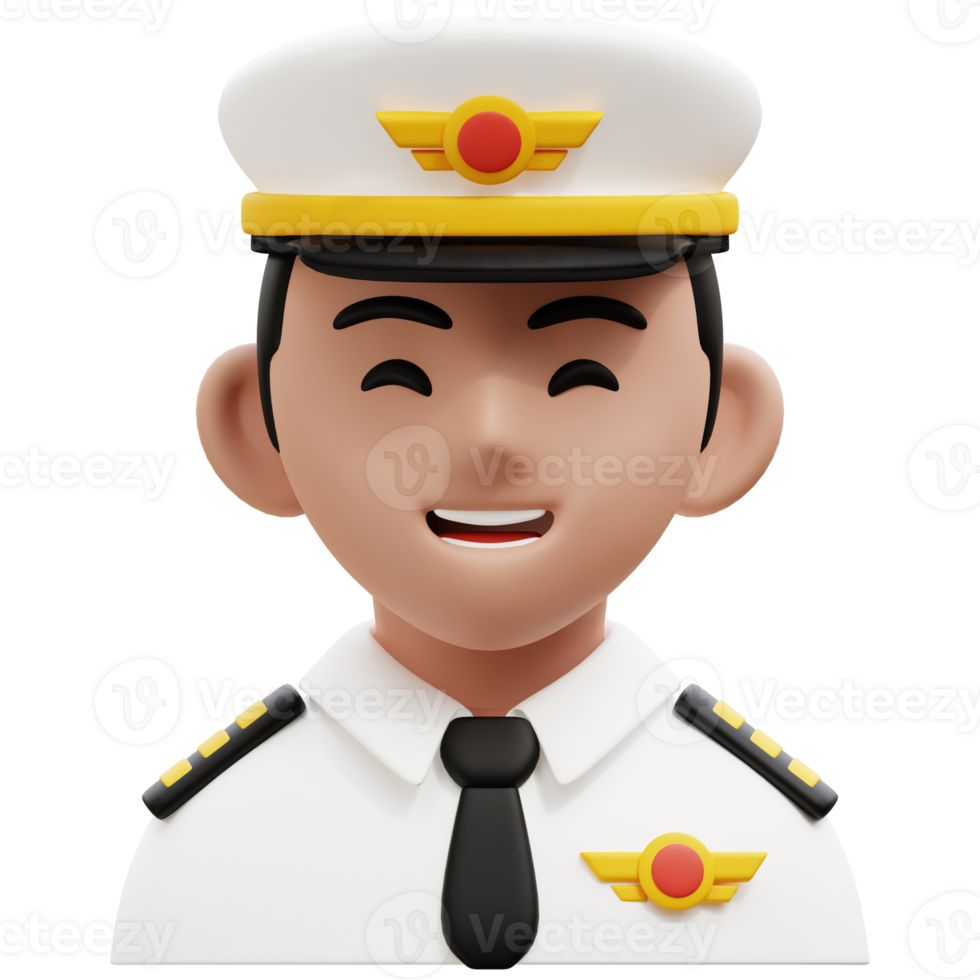 Pilot 3D Profession Avatars Illustrations png