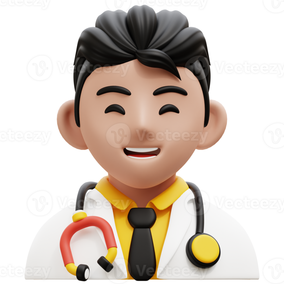 Masculin médecin 3d profession avatars des illustrations png