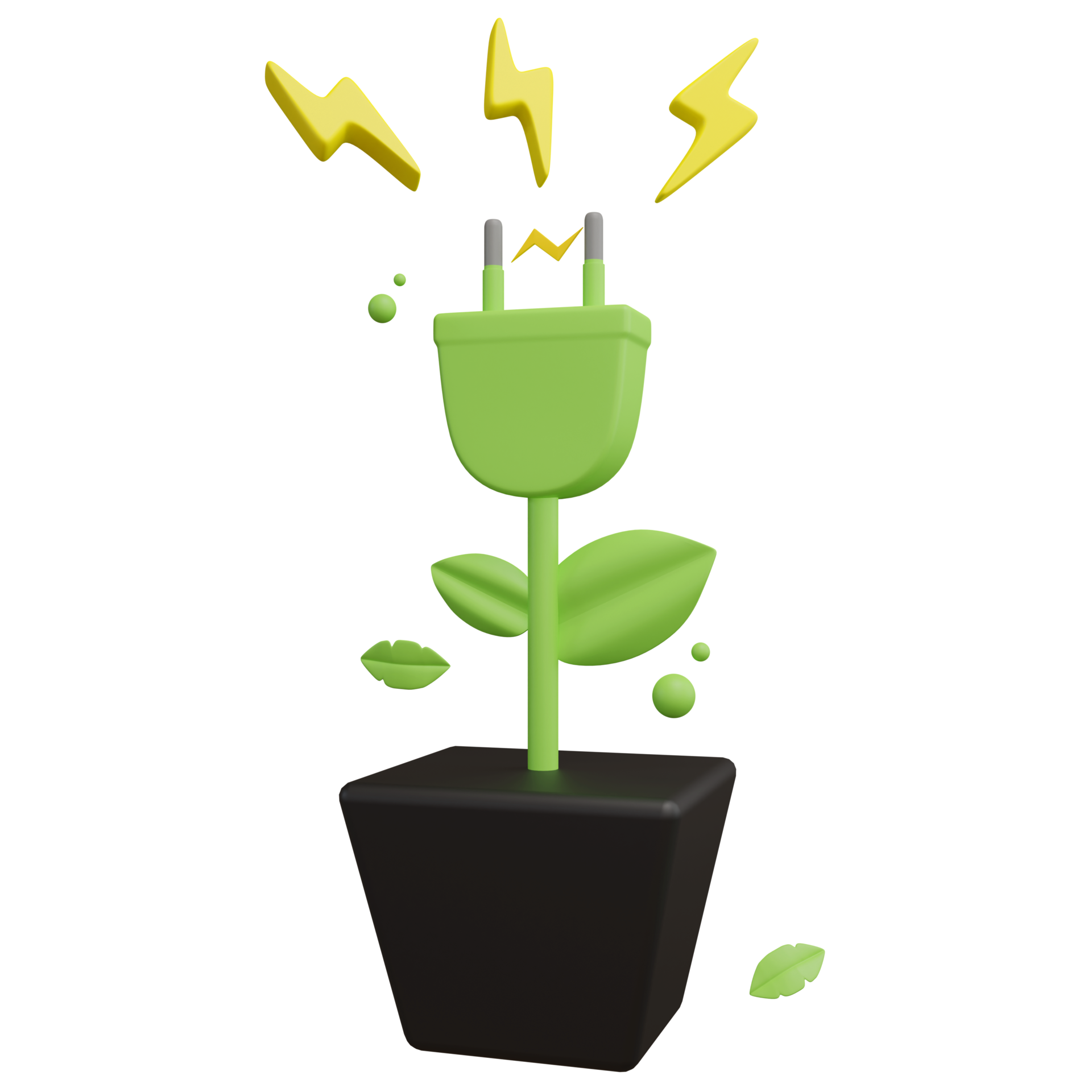 Green electric energy 3d green energy icon 26797689 PNG