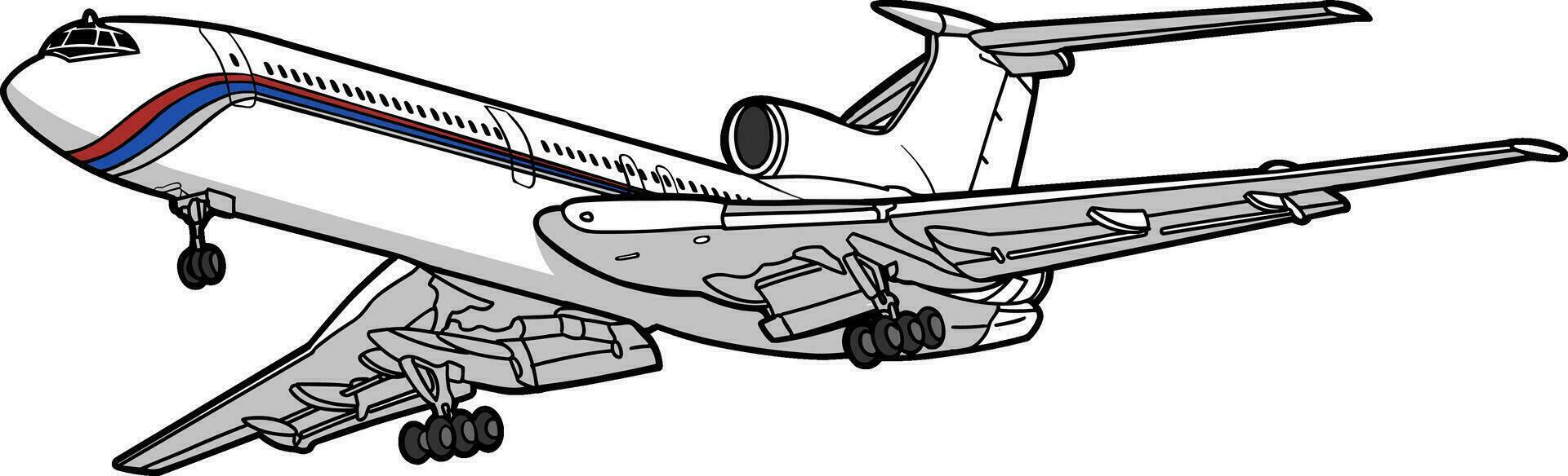 avión volador cielo transporte ilustración vector