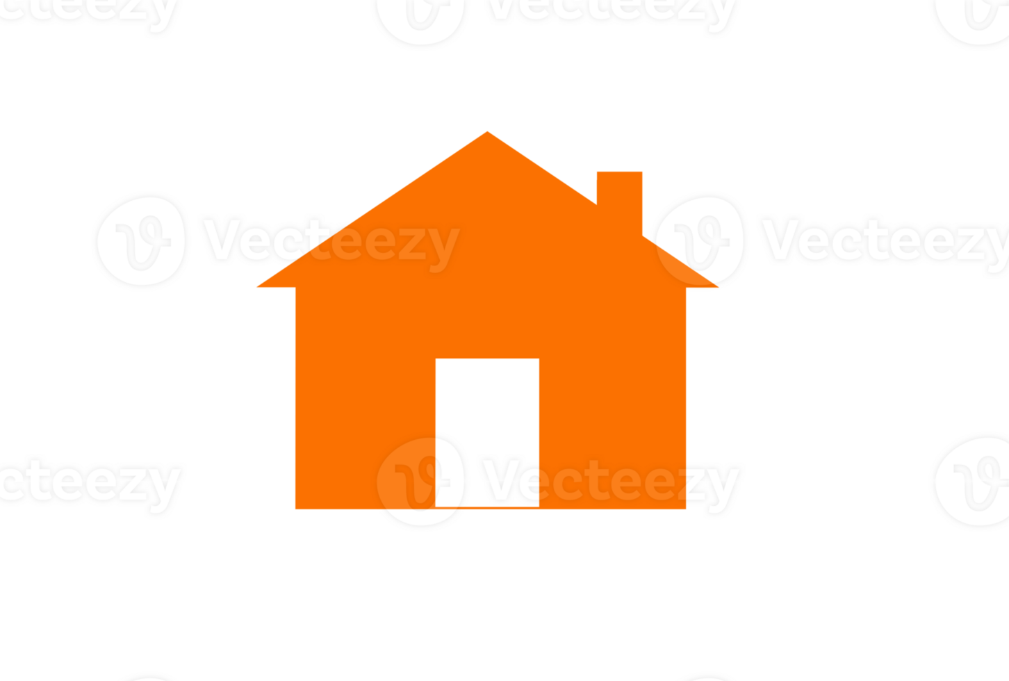 orange house white door PNG transparent