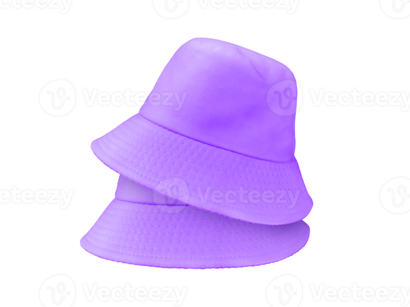 Two purple bucket hats isolated  PNG transparent