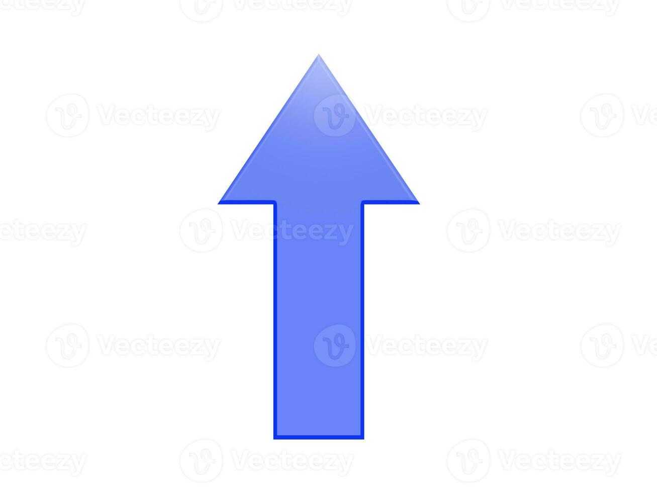 The digital blue arrow pointing up shows the feeling of increase, growth, motivation, hope, and more positive meaning. photo